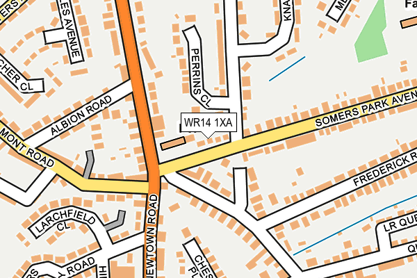 WR14 1XA map - OS OpenMap – Local (Ordnance Survey)