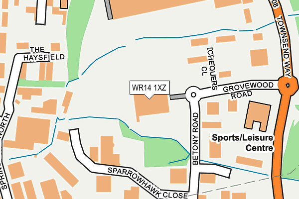 WR14 1XZ map - OS OpenMap – Local (Ordnance Survey)