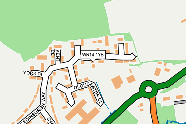 WR14 1YB map - OS OpenMap – Local (Ordnance Survey)