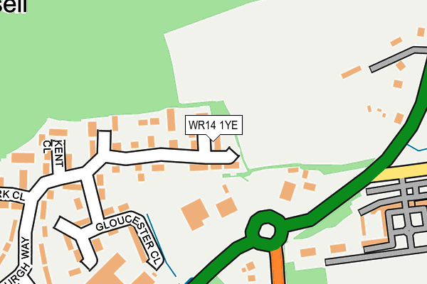 WR14 1YE map - OS OpenMap – Local (Ordnance Survey)
