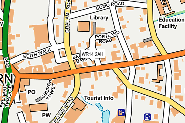 WR14 2AH map - OS OpenMap – Local (Ordnance Survey)