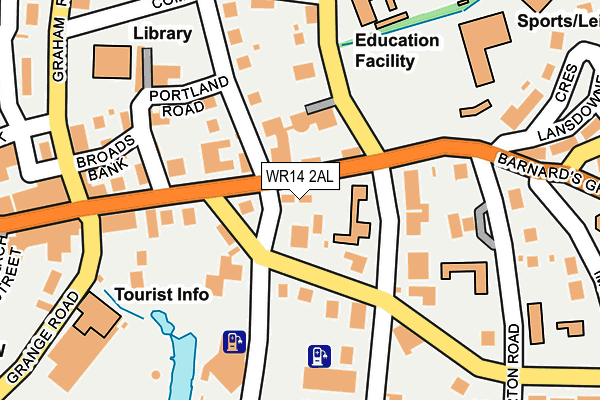 WR14 2AL map - OS OpenMap – Local (Ordnance Survey)