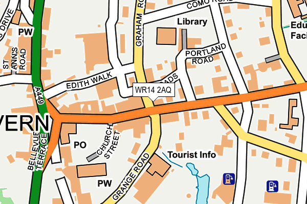 WR14 2AQ map - OS OpenMap – Local (Ordnance Survey)