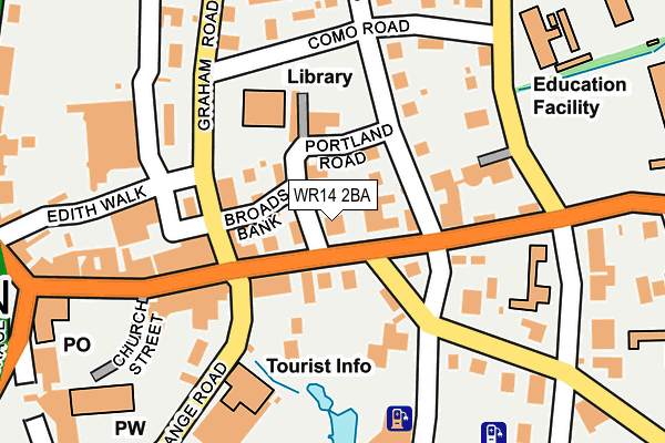 WR14 2BA map - OS OpenMap – Local (Ordnance Survey)