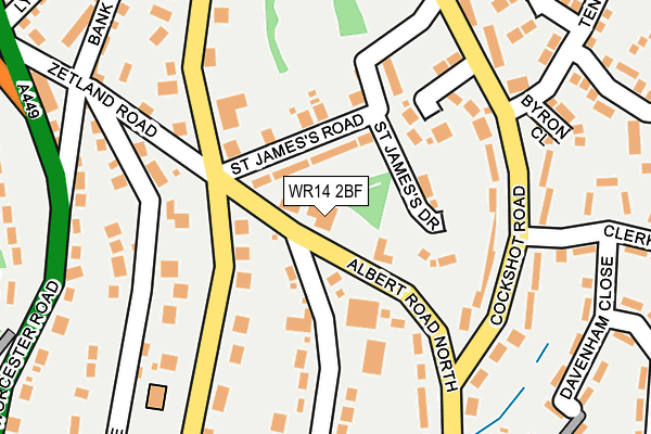 WR14 2BF map - OS OpenMap – Local (Ordnance Survey)
