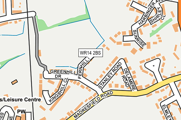 WR14 2BS map - OS OpenMap – Local (Ordnance Survey)
