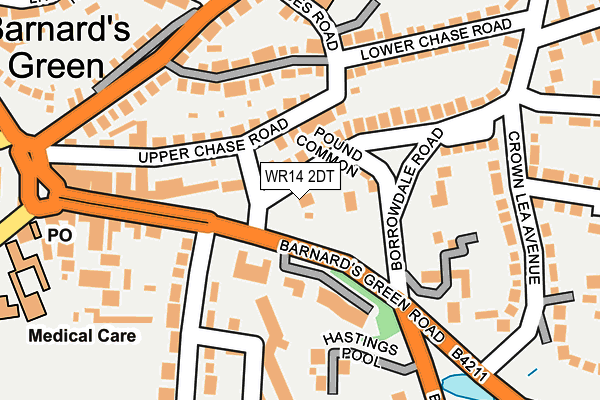 WR14 2DT map - OS OpenMap – Local (Ordnance Survey)