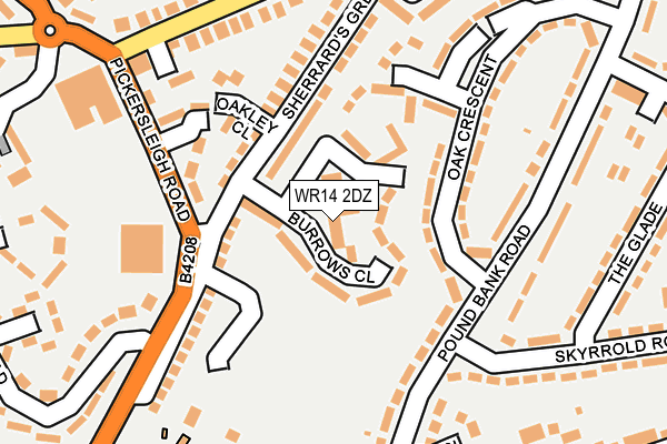 WR14 2DZ map - OS OpenMap – Local (Ordnance Survey)
