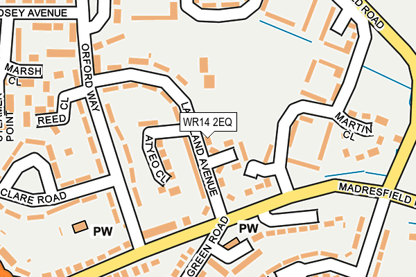 WR14 2EQ map - OS OpenMap – Local (Ordnance Survey)