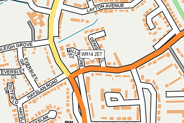 WR14 2ET map - OS OpenMap – Local (Ordnance Survey)