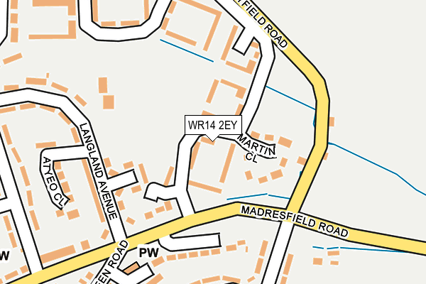 WR14 2EY map - OS OpenMap – Local (Ordnance Survey)