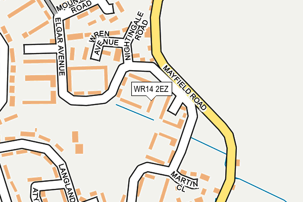 WR14 2EZ map - OS OpenMap – Local (Ordnance Survey)