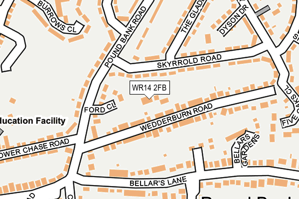 WR14 2FB map - OS OpenMap – Local (Ordnance Survey)