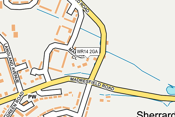 WR14 2GA map - OS OpenMap – Local (Ordnance Survey)