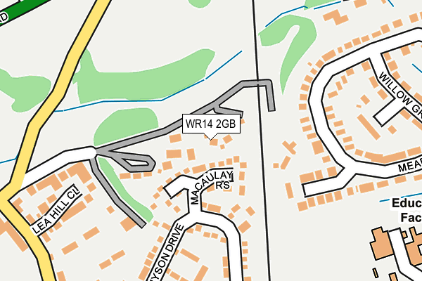 WR14 2GB map - OS OpenMap – Local (Ordnance Survey)