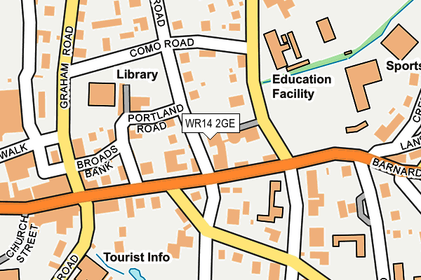 WR14 2GE map - OS OpenMap – Local (Ordnance Survey)
