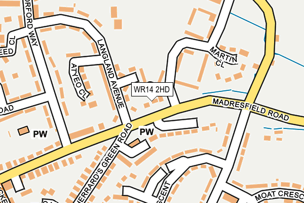 WR14 2HD map - OS OpenMap – Local (Ordnance Survey)