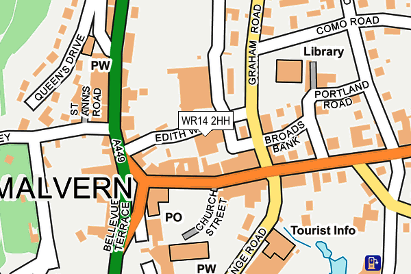 WR14 2HH map - OS OpenMap – Local (Ordnance Survey)