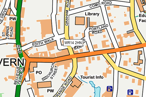 WR14 2HN map - OS OpenMap – Local (Ordnance Survey)