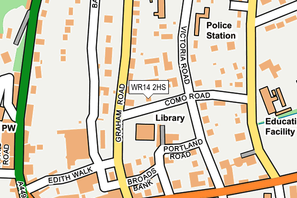 WR14 2HS map - OS OpenMap – Local (Ordnance Survey)