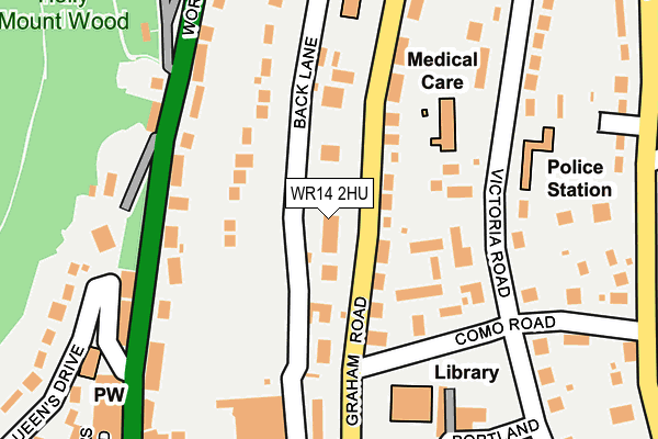 WR14 2HU map - OS OpenMap – Local (Ordnance Survey)