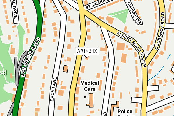 WR14 2HX map - OS OpenMap – Local (Ordnance Survey)