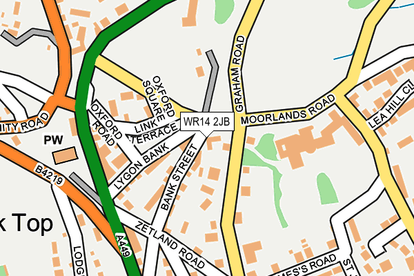 WR14 2JB map - OS OpenMap – Local (Ordnance Survey)