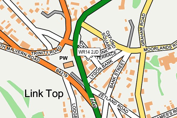 WR14 2JD map - OS OpenMap – Local (Ordnance Survey)