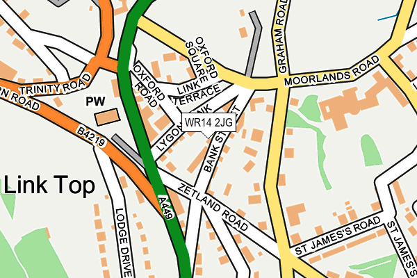 WR14 2JG map - OS OpenMap – Local (Ordnance Survey)