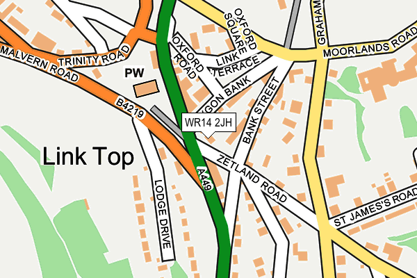 WR14 2JH map - OS OpenMap – Local (Ordnance Survey)