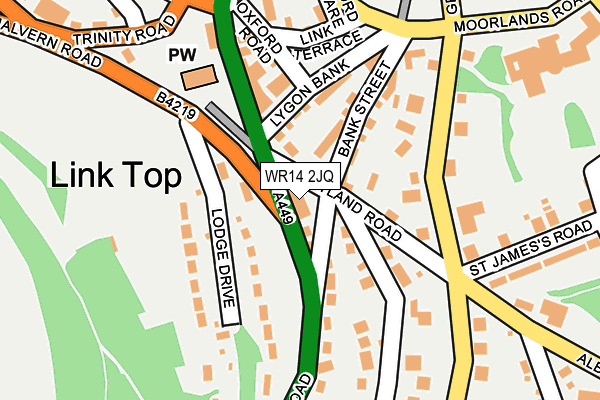 WR14 2JQ map - OS OpenMap – Local (Ordnance Survey)