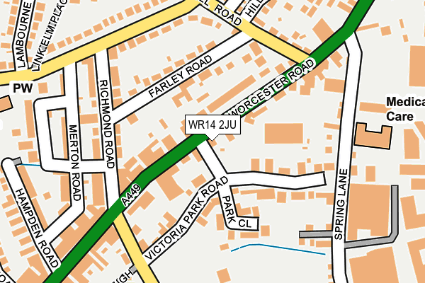 WR14 2JU map - OS OpenMap – Local (Ordnance Survey)