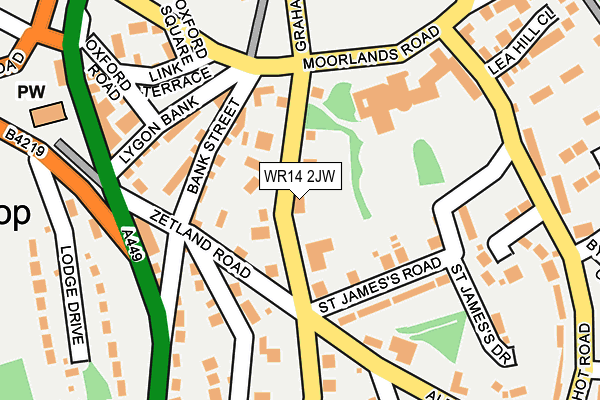 WR14 2JW map - OS OpenMap – Local (Ordnance Survey)