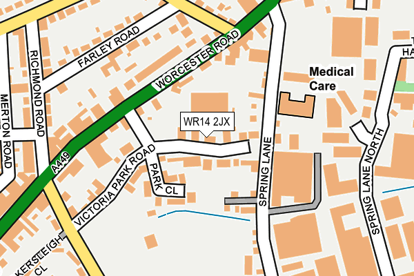 WR14 2JX map - OS OpenMap – Local (Ordnance Survey)