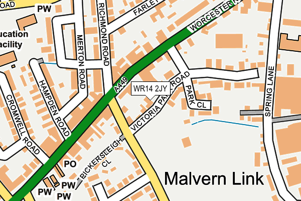 WR14 2JY map - OS OpenMap – Local (Ordnance Survey)