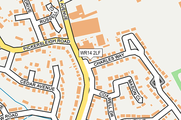 WR14 2LF map - OS OpenMap – Local (Ordnance Survey)