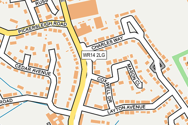 WR14 2LG map - OS OpenMap – Local (Ordnance Survey)