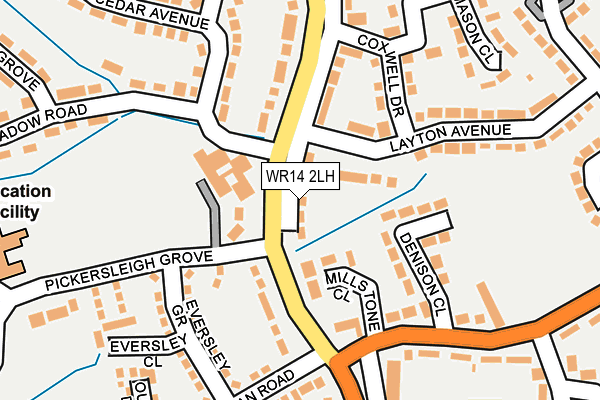 WR14 2LH map - OS OpenMap – Local (Ordnance Survey)