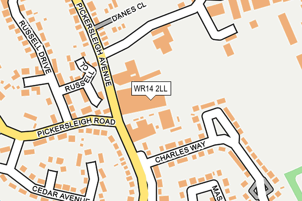 WR14 2LL map - OS OpenMap – Local (Ordnance Survey)