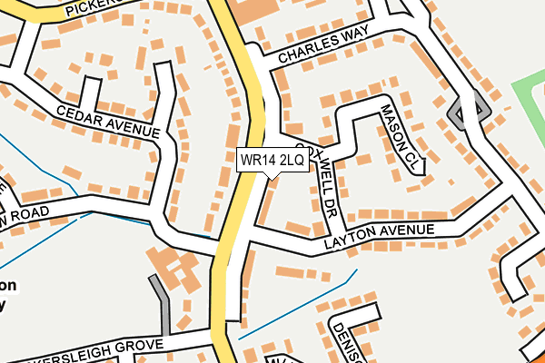 WR14 2LQ map - OS OpenMap – Local (Ordnance Survey)