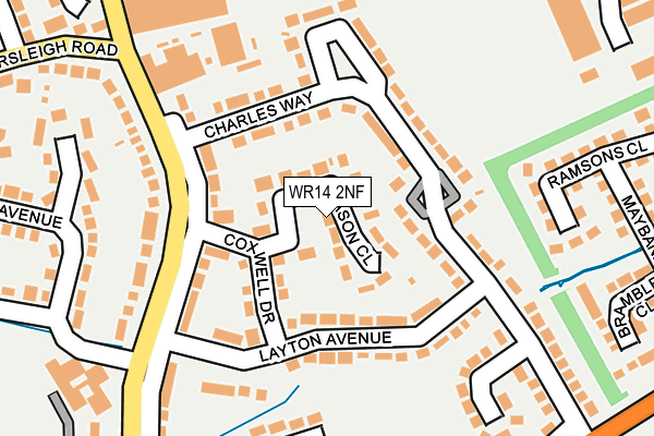 WR14 2NF map - OS OpenMap – Local (Ordnance Survey)