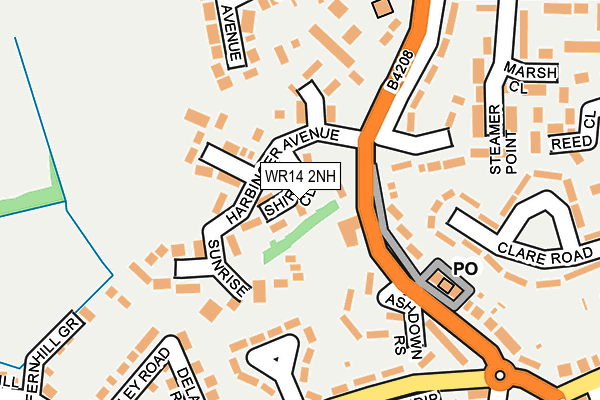 WR14 2NH map - OS OpenMap – Local (Ordnance Survey)