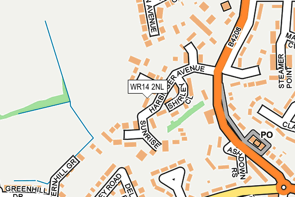 WR14 2NL map - OS OpenMap – Local (Ordnance Survey)
