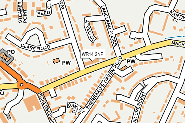 WR14 2NP map - OS OpenMap – Local (Ordnance Survey)