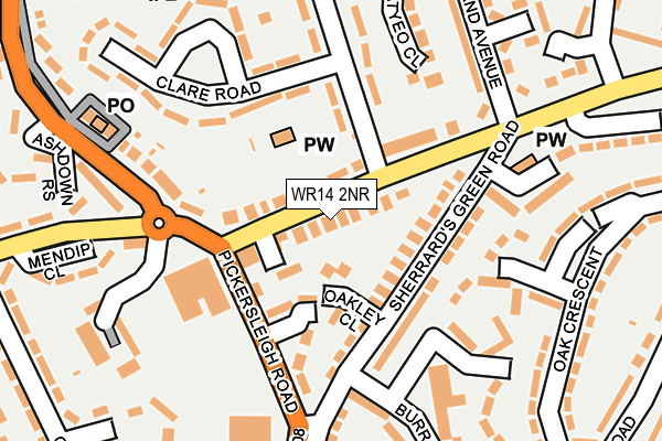 WR14 2NR map - OS OpenMap – Local (Ordnance Survey)