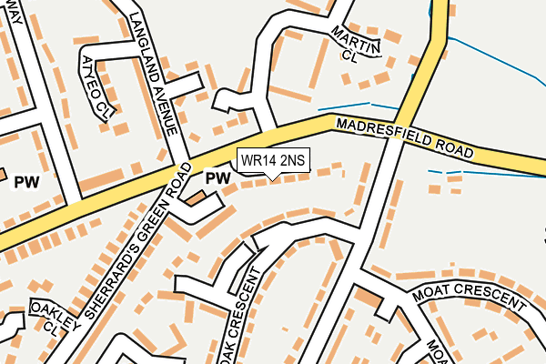 WR14 2NS map - OS OpenMap – Local (Ordnance Survey)