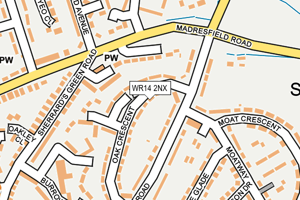 WR14 2NX map - OS OpenMap – Local (Ordnance Survey)