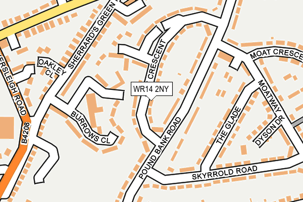 WR14 2NY map - OS OpenMap – Local (Ordnance Survey)