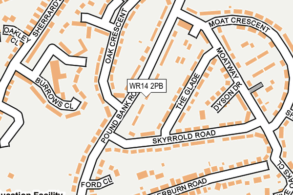 WR14 2PB map - OS OpenMap – Local (Ordnance Survey)