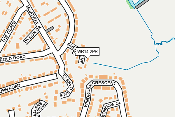 WR14 2PR map - OS OpenMap – Local (Ordnance Survey)